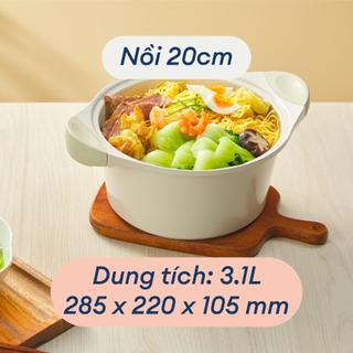 Nồi Vân Đá Chống Dính Đáy Từ Cao Cấp - Dùng Mọi Loại Bếp (Size 20cm/24cm/28cm)