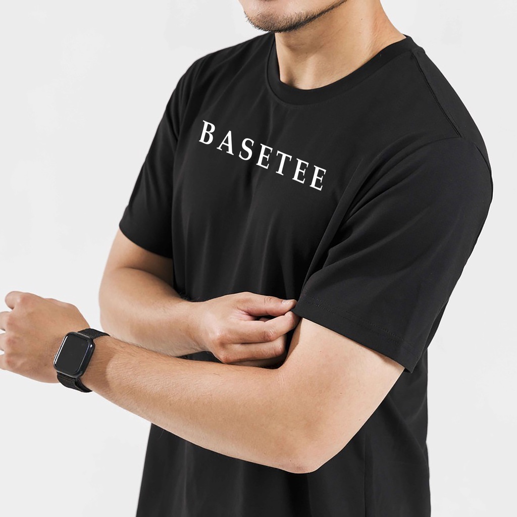 Áo thun đen in hình Basetee mềm mịn co dãn thấm hút mồ hôi đủ size 40-100kg form rộng Basetee Unisex