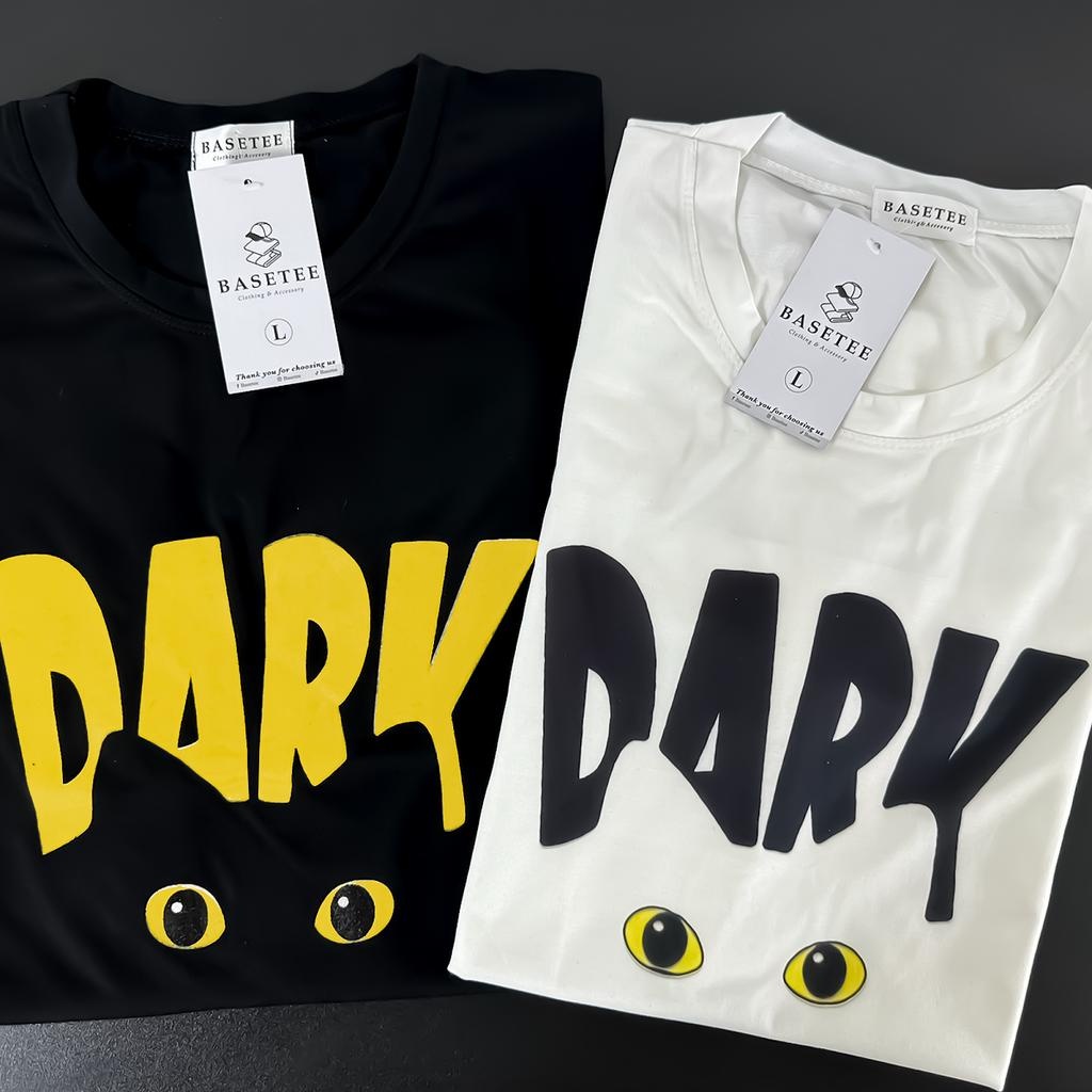 Áo thun đen in hình Dark Cat co dãn thấm hút mồ hôi đủ size 40-100kg form rộng Basetee Unisex