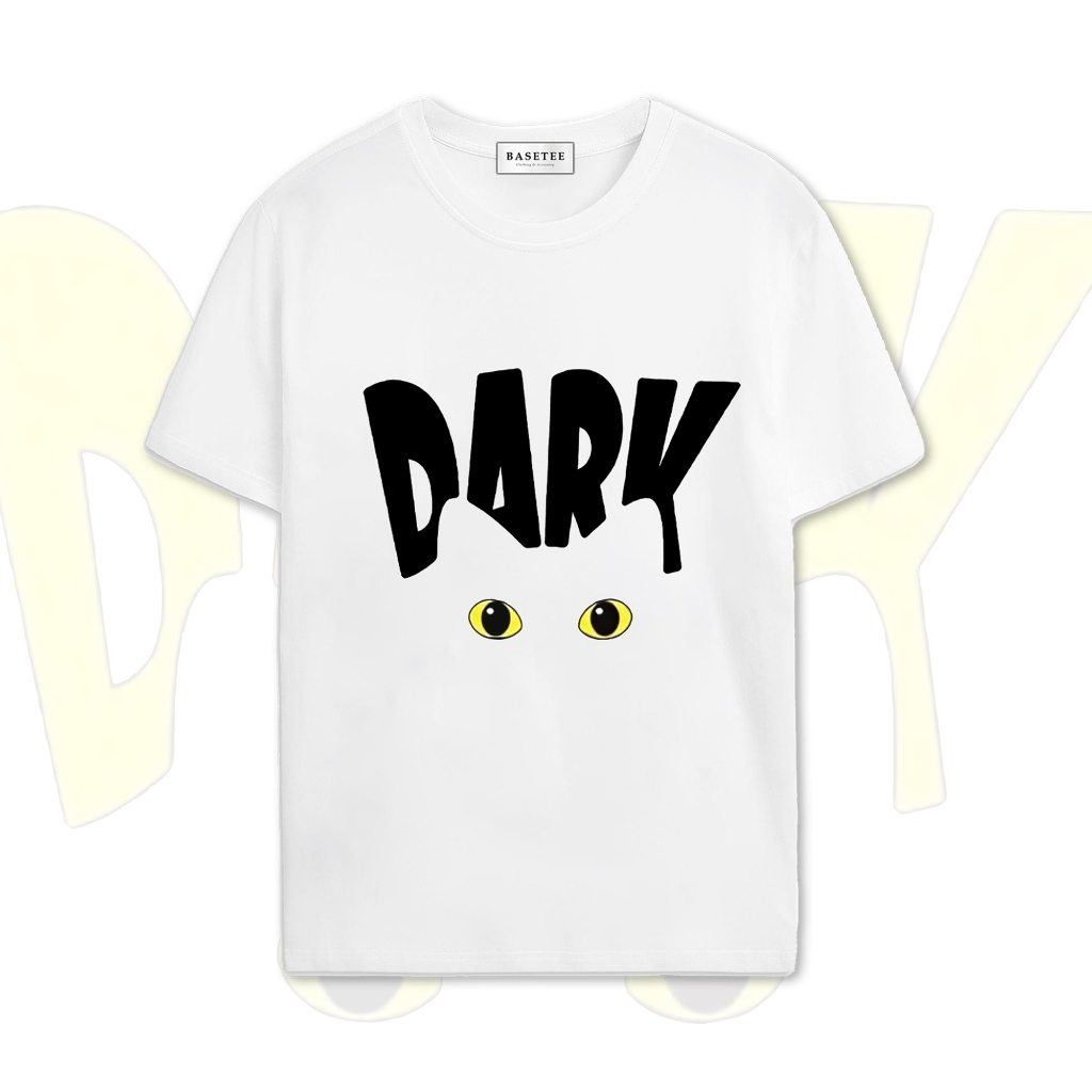 Áo thun màu in hình Dark Cat co dãn thấm hút mồ hôi đủ size 40-100kg form rộng Basetee Unisex
