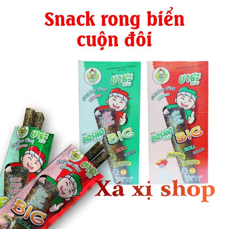 Rong biển ăn liền cuộn đôi Basha Thái Lan 2 cuộn/gói- 12 gói/ hộp ...