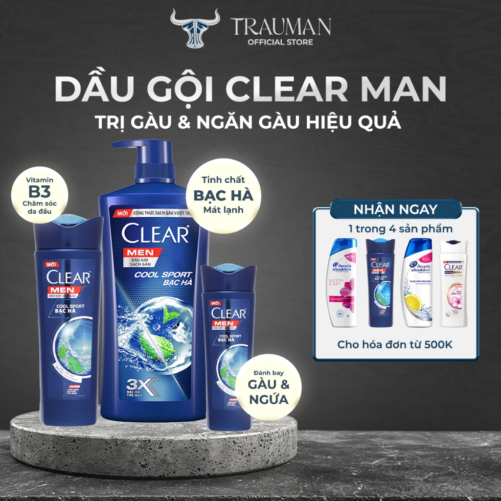Dầu Gội Đầu CLEAR MEN - DEEP CLEAN Than Hoạt Tính Đánh Bay Gàu, Ngứa Và ...