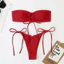 Bikini 2 mảnh áo bản ngang quần ship dây ( hàng sẵn - ship hỏa tốc )