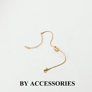 Lắc tay nữ titan kiểu mì nút thắt mạ vàng 18K đơn giản không gỉ WB2408 BY ACCESSORIES