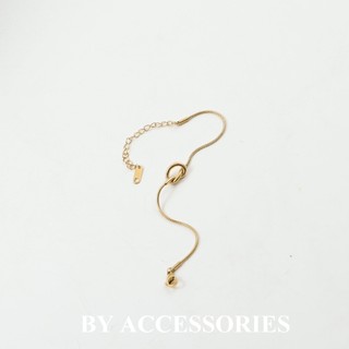 Lắc tay nữ titan kiểu mì nút thắt mạ vàng 18K đơn giản không gỉ WB2408 BY ACCESSORIES