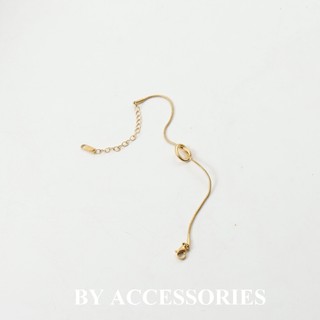 Lắc tay nữ titan kiểu mì nút thắt mạ vàng 18K đơn giản không gỉ WB2408 BY ACCESSORIES