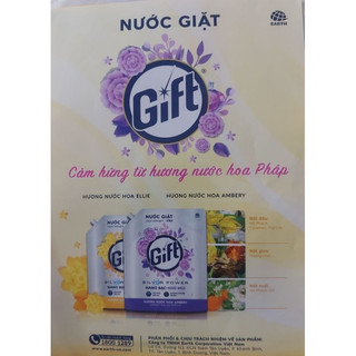 Nước Giặt Gift Hương Nước Hoa Pháp 3,6kg – Diệt Khuẩn 99.9%, Lưu Hương Sang Trọng