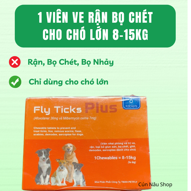 Viên Ve Rận Bọ Chét Chó Lớn 8-15kg | Shopee Việt Nam