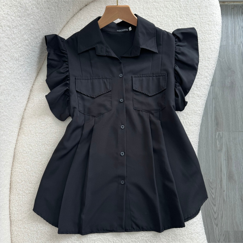 Áo Sơ Mi Cánh Tiên Bigsize Nữ Có Túi 2 Bên Phom Rộng Dễ Thương Tôn Dáng Chất Vải Lụa Chéo Mềm Mịn SM35