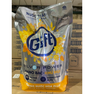 Nước Giặt Gift Hương Nước Hoa Pháp 3,6kg – Diệt Khuẩn 99.9%, Lưu Hương Sang Trọng
