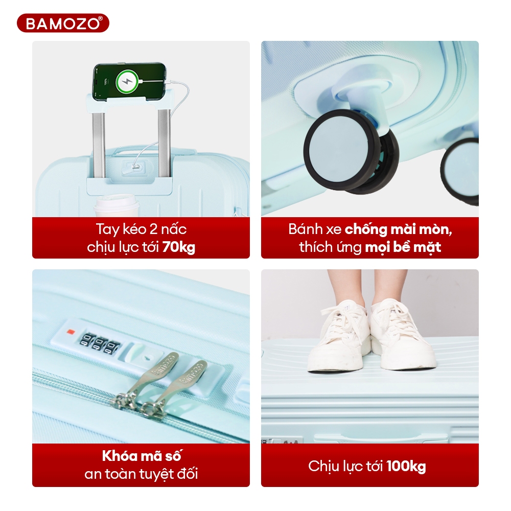 Ảnh Vali Du Lịch Bamozo 8812 Thời Trang Size 20/24 3