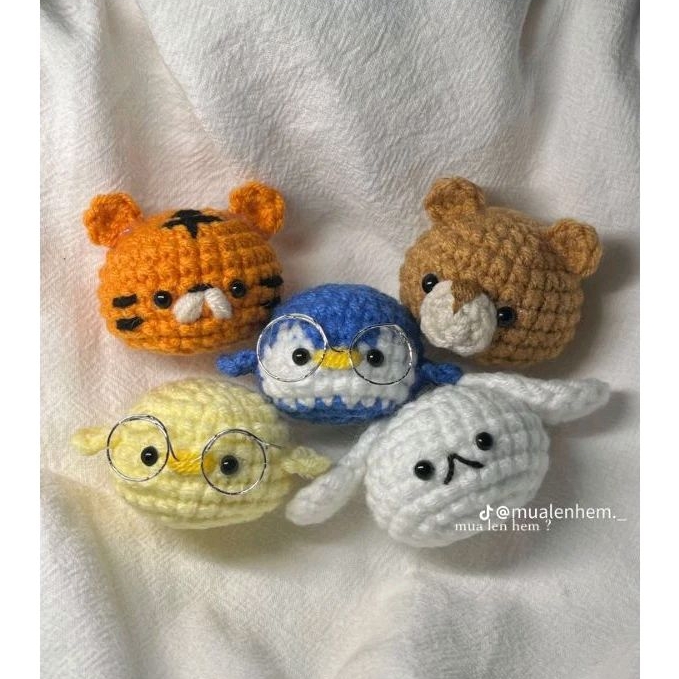 Móc khoá đầu thú mini bằng len ( handmade ) | Shopee Việt Nam