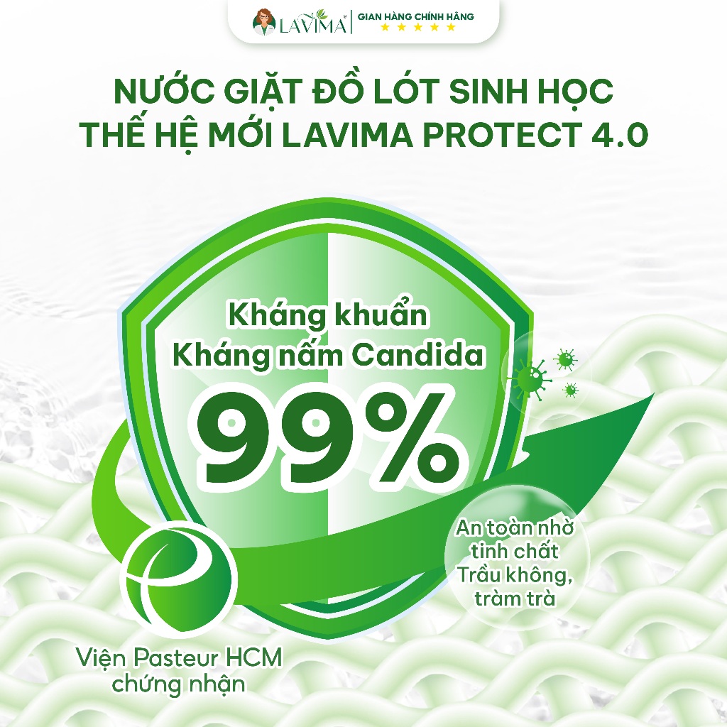 Ảnh Nước giặt đồ lót Sinh học Thế hệ mới Lavima Protect 4.0 300ml - X3 Enzyme giúp sạch vết ố, kháng khuẩn, kháng nấm 2