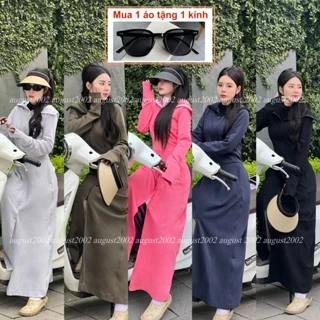 [ Tặng Kính Râm ] Áo Chống Nắng Toàn Thân Dành Cho Nữ Vải Cotton Cao Cấp Chống Tia UV