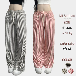 Quần Suông Kẻ Nữ Ống Rộng BigSize MiSoul, Quần Kẻ Form Rộng 269