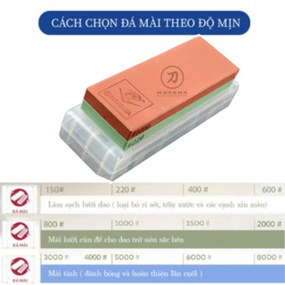 Đá mài dao Naniwa 2 mặt độ mịn #220/#1000 (có đế) (185x65x30) NKP-220/1000C