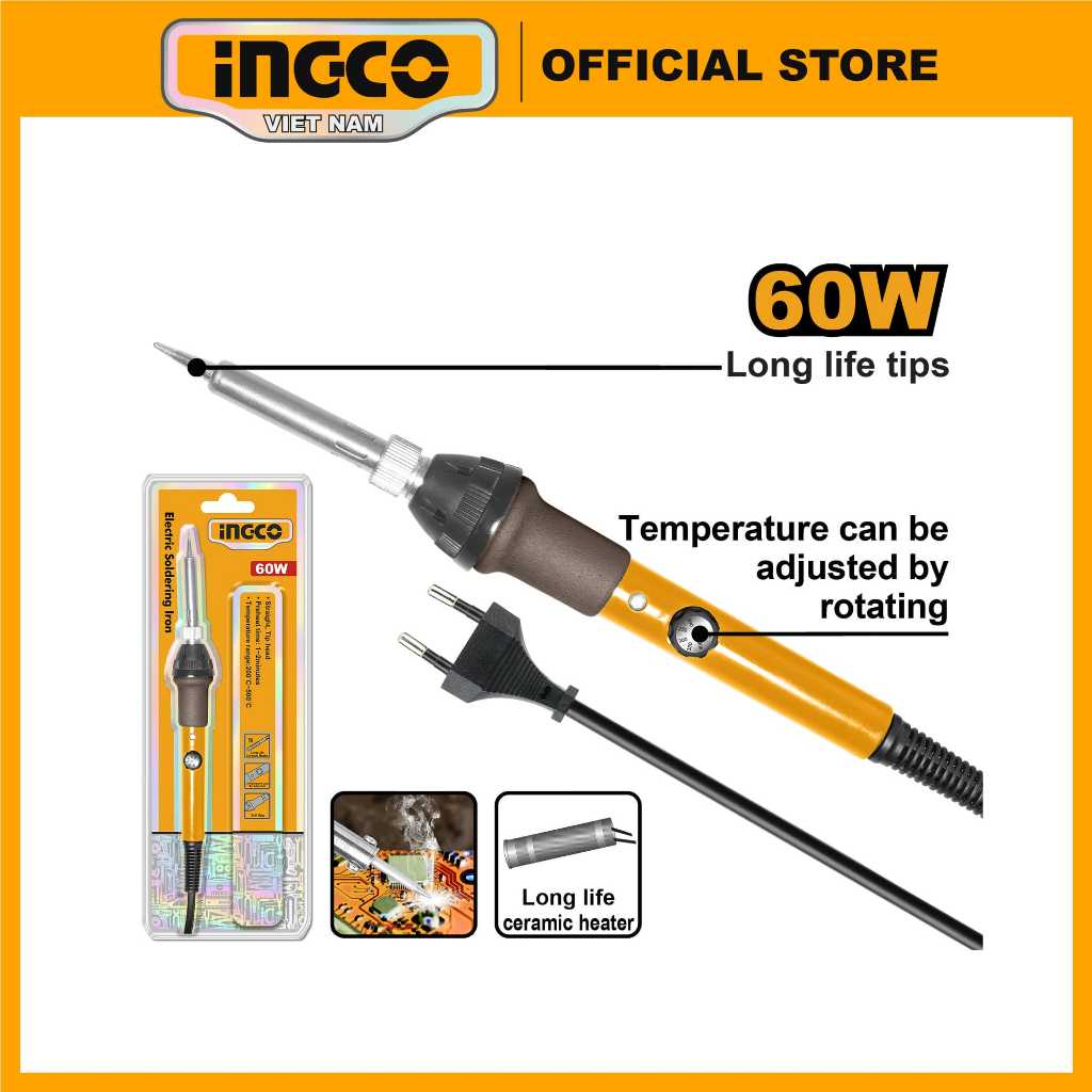 Ảnh Mỏ hàn chì INGCO SI016831 60W | SI0110831 100W có điều chỉnh nhiệt độ 1