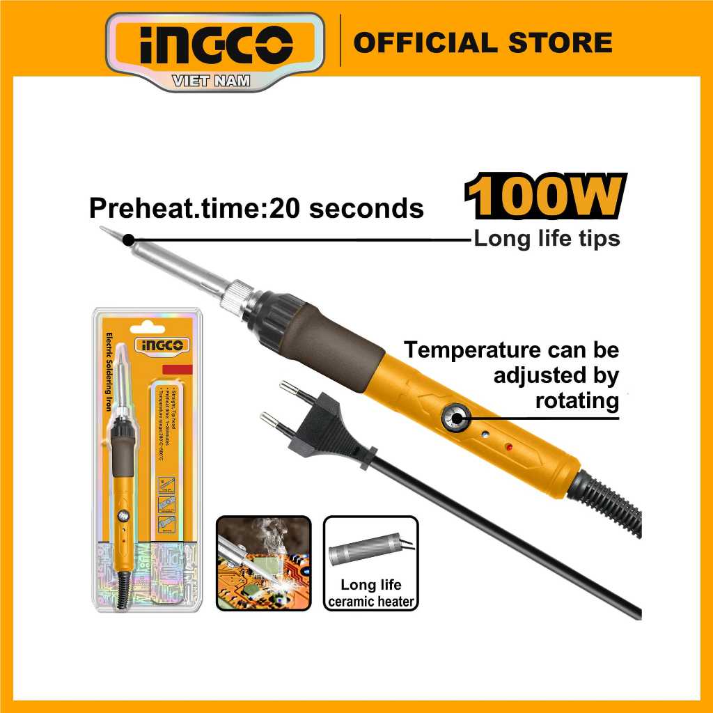 Ảnh Mỏ hàn chì INGCO SI016831 60W | SI0110831 100W có điều chỉnh nhiệt độ 2