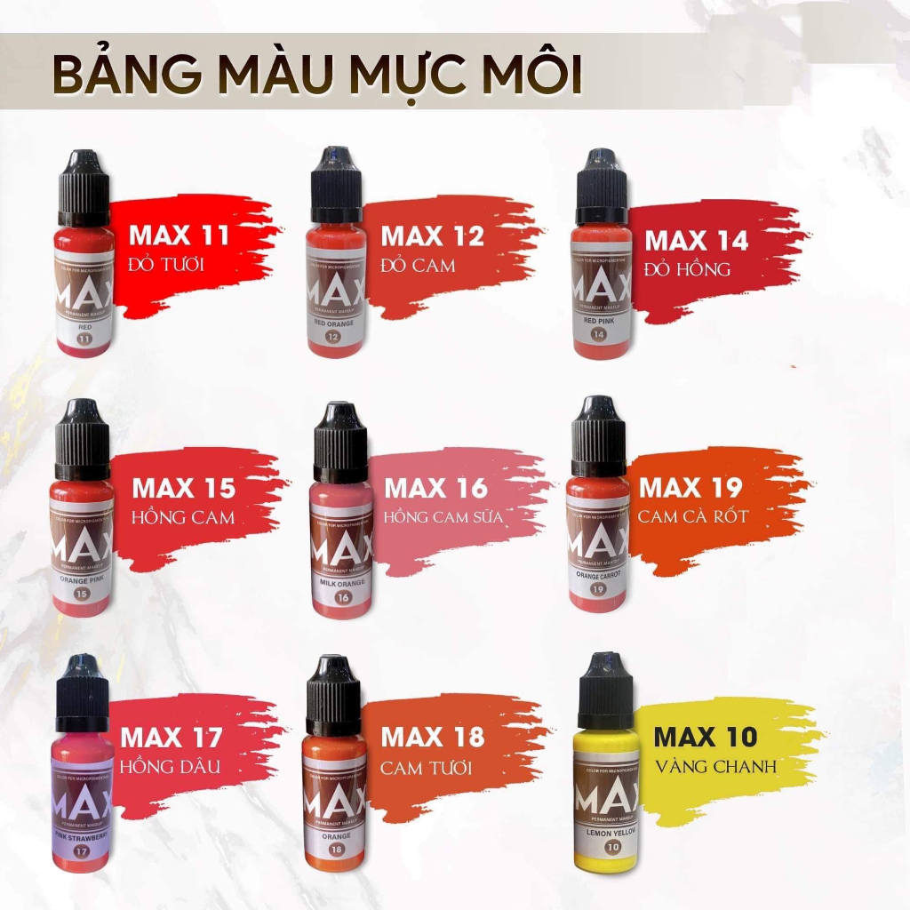 Mực Max -Thảo Vũ bong đậm phun mày, môi, mí