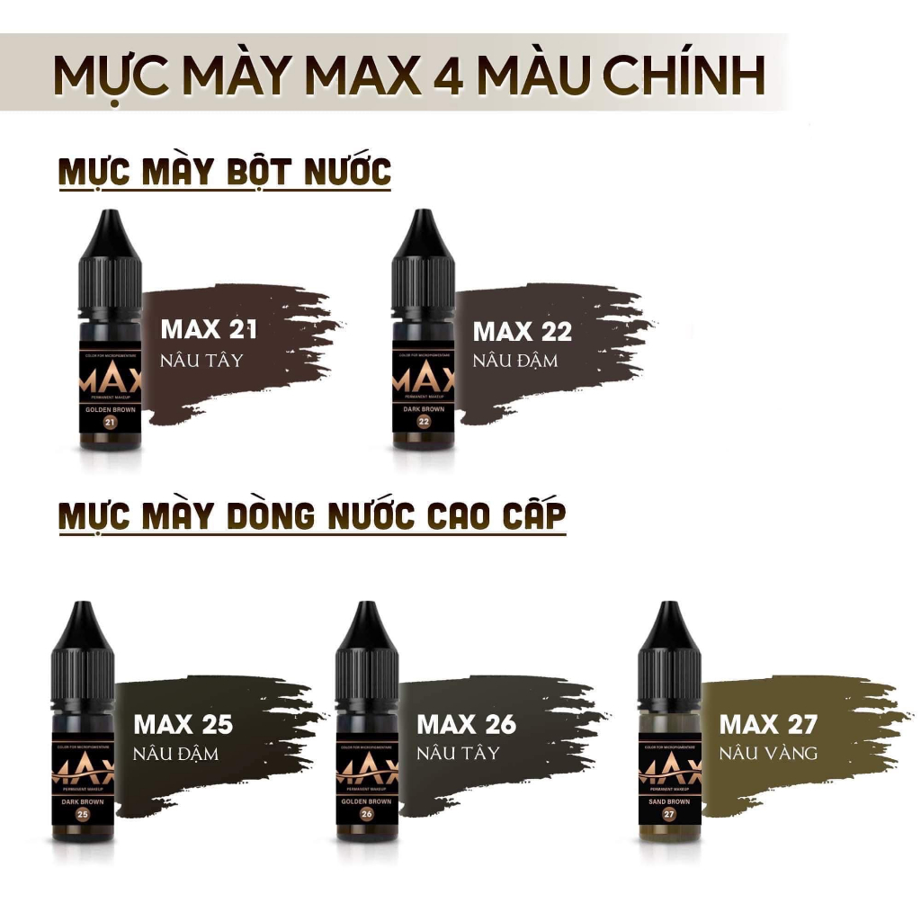 Mực Max -Thảo Vũ bong đậm phun mày, môi, mí