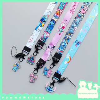 [Sẵn VN] Dây Đeo Thẻ Nhân Viên Vải 45cm Phong Cách Nhân Vật Hoạt Hình Stitch & Angel