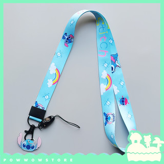 [Sẵn VN] Dây Đeo Thẻ Nhân Viên Vải 45cm Phong Cách Nhân Vật Hoạt Hình Stitch & Angel