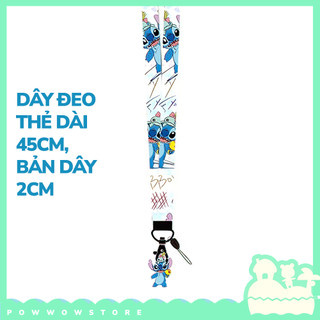 [Sẵn VN] Dây Đeo Thẻ Nhân Viên Vải 45cm Phong Cách Nhân Vật Hoạt Hình Stitch & Angel