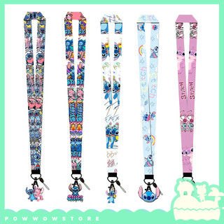 [Sẵn VN] Dây Đeo Thẻ Nhân Viên Vải 45cm Phong Cách Nhân Vật Hoạt Hình Stitch & Angel