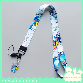 [Sẵn VN] Dây Đeo Thẻ Nhân Viên Vải 45cm Phong Cách Nhân Vật Hoạt Hình Stitch & Angel