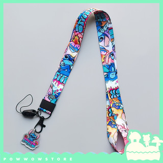 [Sẵn VN] Dây Đeo Thẻ Nhân Viên Vải 45cm Phong Cách Nhân Vật Hoạt Hình Stitch & Angel