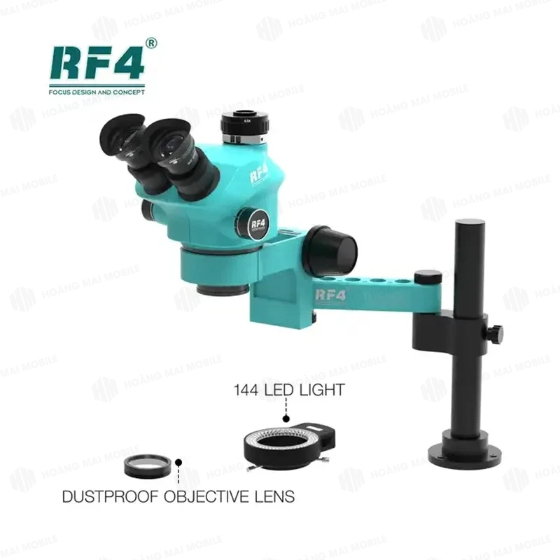 Kính hiển vi 3 mắt RF4 RF-7050PRO-F019 độ phóng đại 7X-50X kèm đèn, thị kính WF10X/22mm