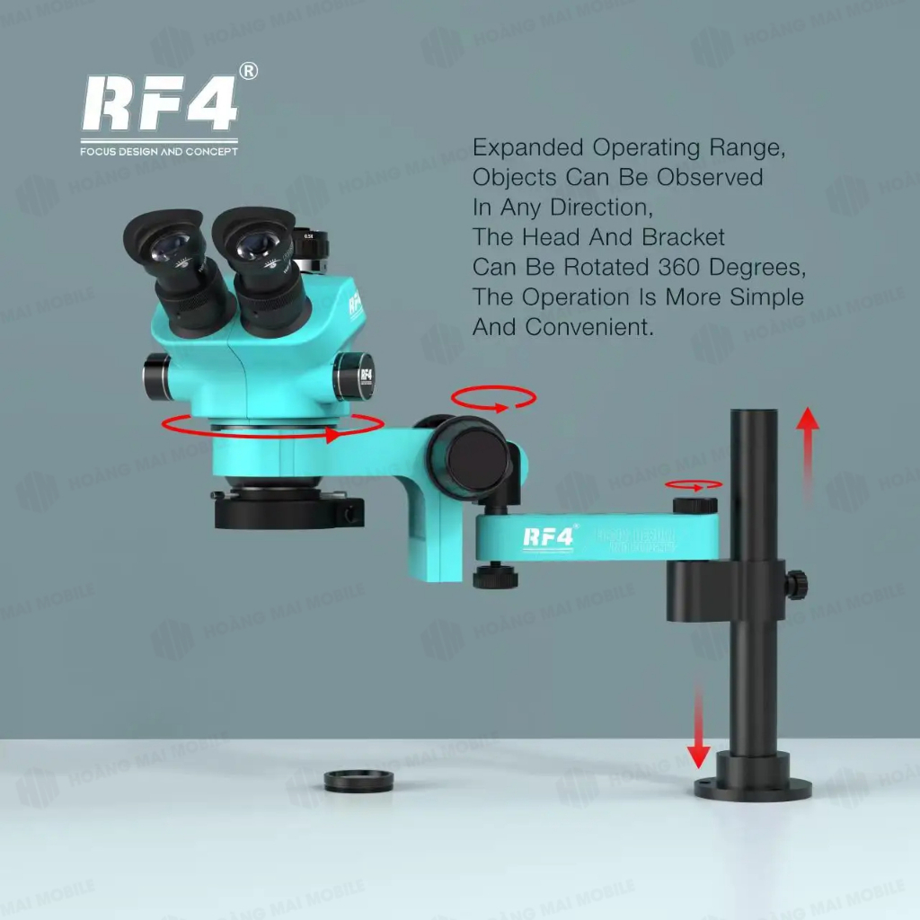 Kính hiển vi 3 mắt RF4 RF-7050PRO-F019 độ phóng đại 7X-50X kèm đèn, thị kính WF10X/22mm