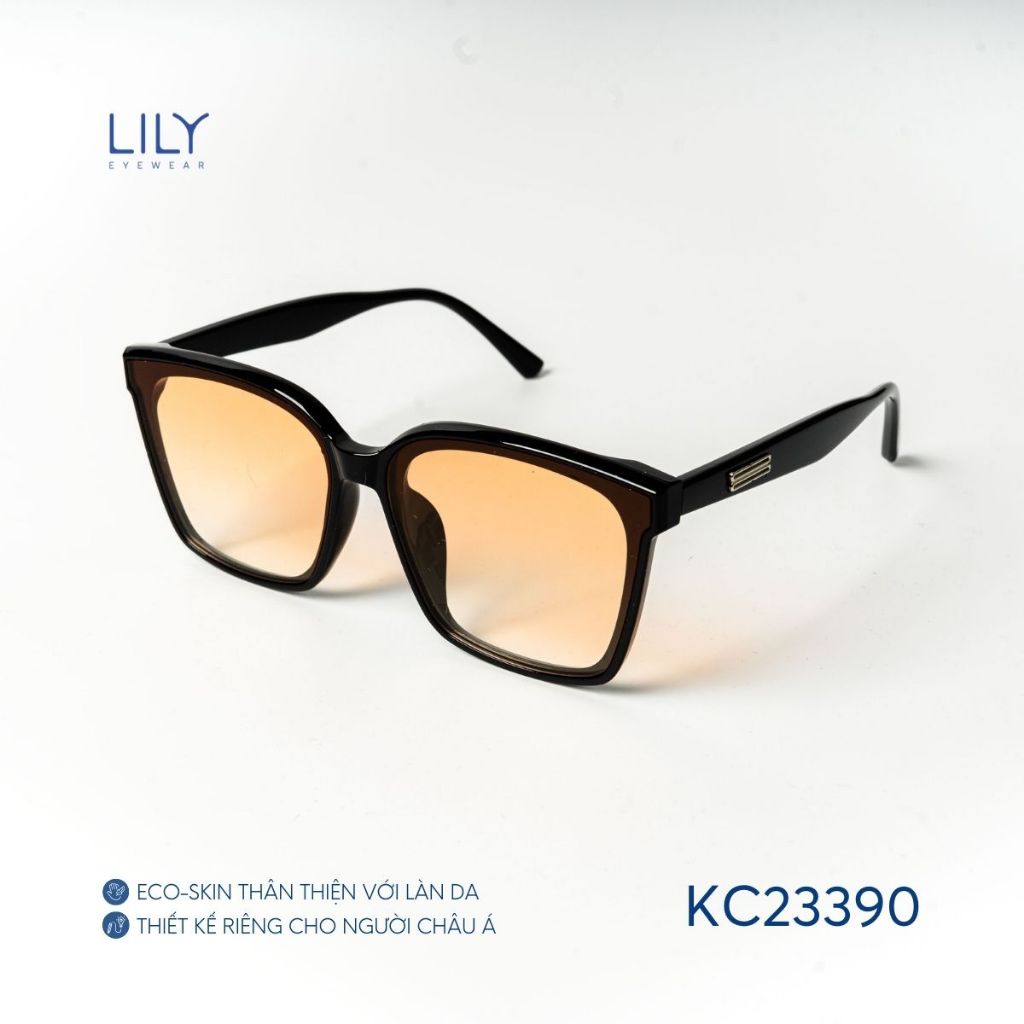 Ảnh Kính mát vuông nam nữ LILYEYEWEAR chất liệu nhựa cứng cáp chắc chắn CHỐNG TIA UV400 kiểu dáng thời trang KC23390 4