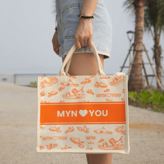 Túi Quai Ngang Cầm Tay Myn Love You Size M Dệt Vải Đay Linen