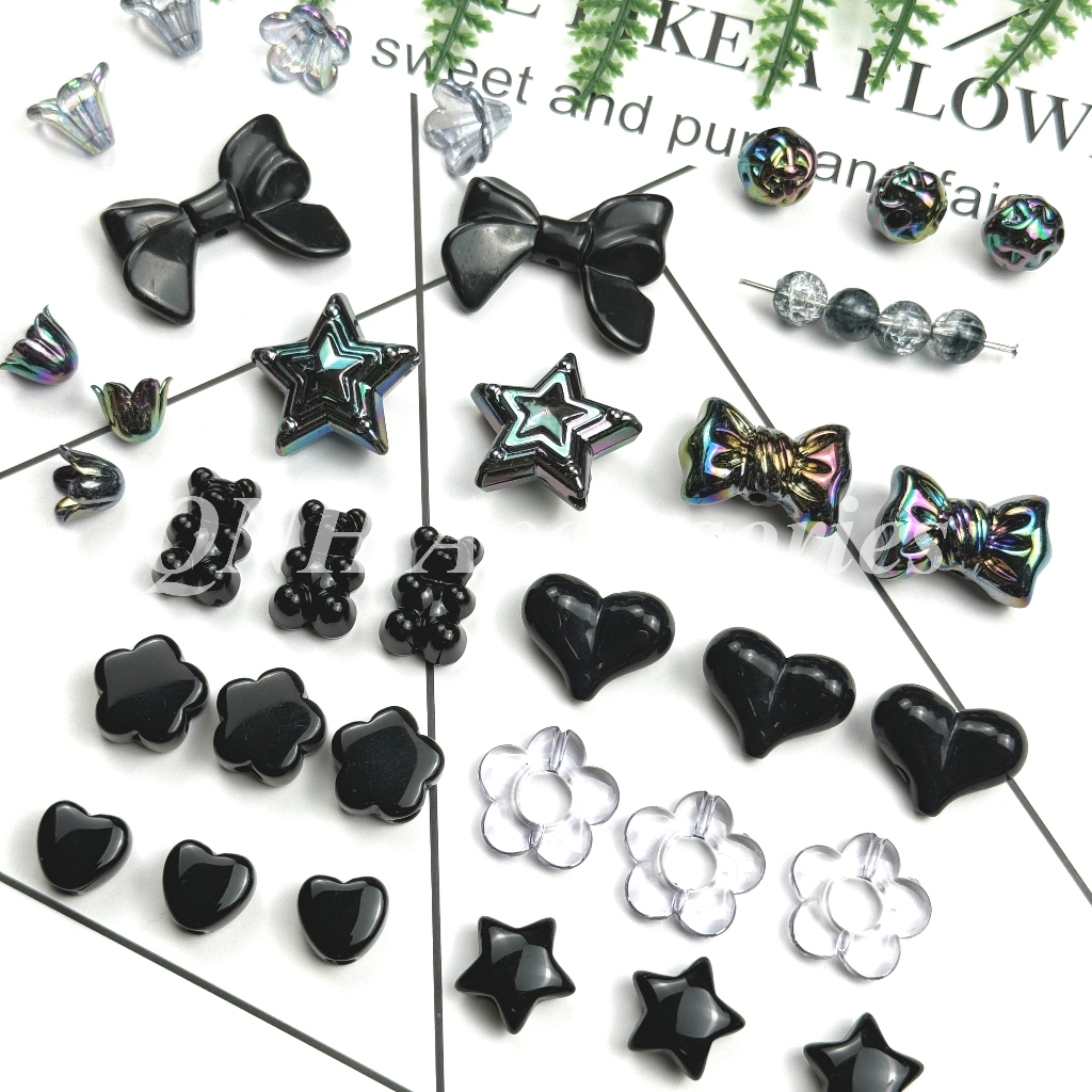 Tổng hợp các loại charm màu đen dùng xỏ vòng tay, làm trang sức ...