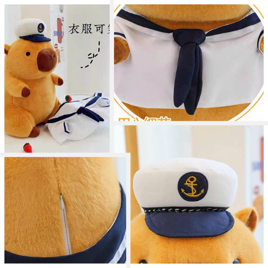 Capybara Gấu Bông Hải Quân Gấu Capybara Thủy Thủ Hải Quân Màu Sắc Đặc Biệt Kỉ Niện Chiến Sỉ Hải Quân Món Quà Tặng Ý Ngĩa