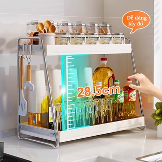Gslife Kệ Gia Vị Nhà Bếp 2 Tầng 33/43cm, Kệ Để Bàn Cho Lọ Gia Vị Và Đồ Bếp Nhỏ
