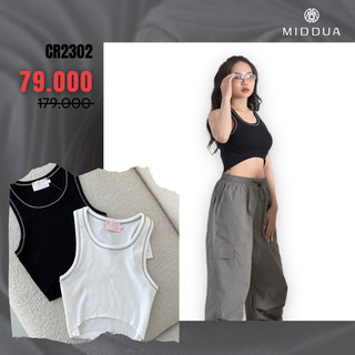 MIDDUA - CR2302 Tank thêu chỉ nổi