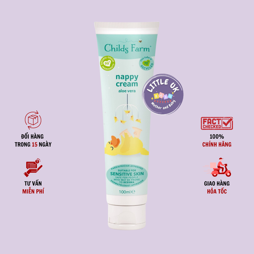 Nội địa UK] Kem chống hăm không mùi Childs Farm Nappy Cream