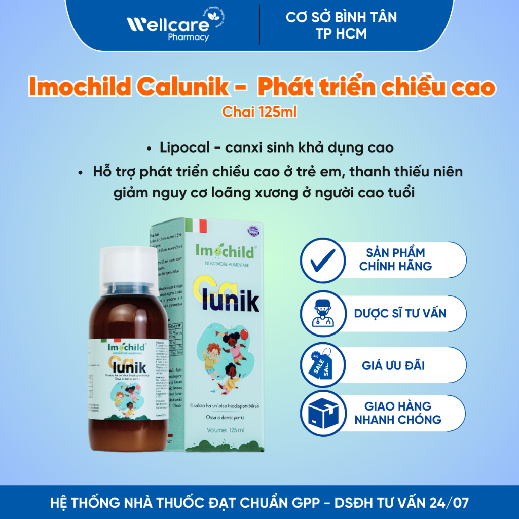 [CHÍNH HÃNG] Imochild Calunik – Chai 125ml bổ sung Canxi Lipocal, D3K2 ...