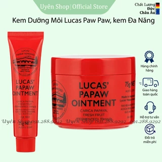 Kem Dưỡng Môi Lucas Paw Paw, Kem Đa Năng môi Mềm Mại, Ngăn Ngừa Nẻ Môi, Làm Dịu Da Fullsize Chính Hãng