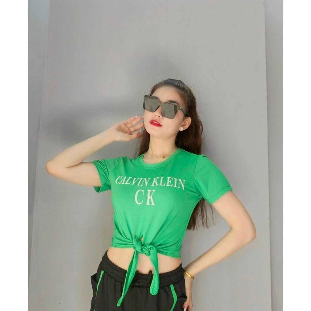 Áo croptop nữ buộc vạt phong cách, thoáng mát, dân vũ, áo nhảy, tập shuffle dance, gym...(MH-01)