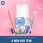 Combo Mèo con lên lớp Túi Đựng Bút, Bút Mực Nước, Bút Chì, Hộp Màu, Tẩy, Gọt Bút Chì