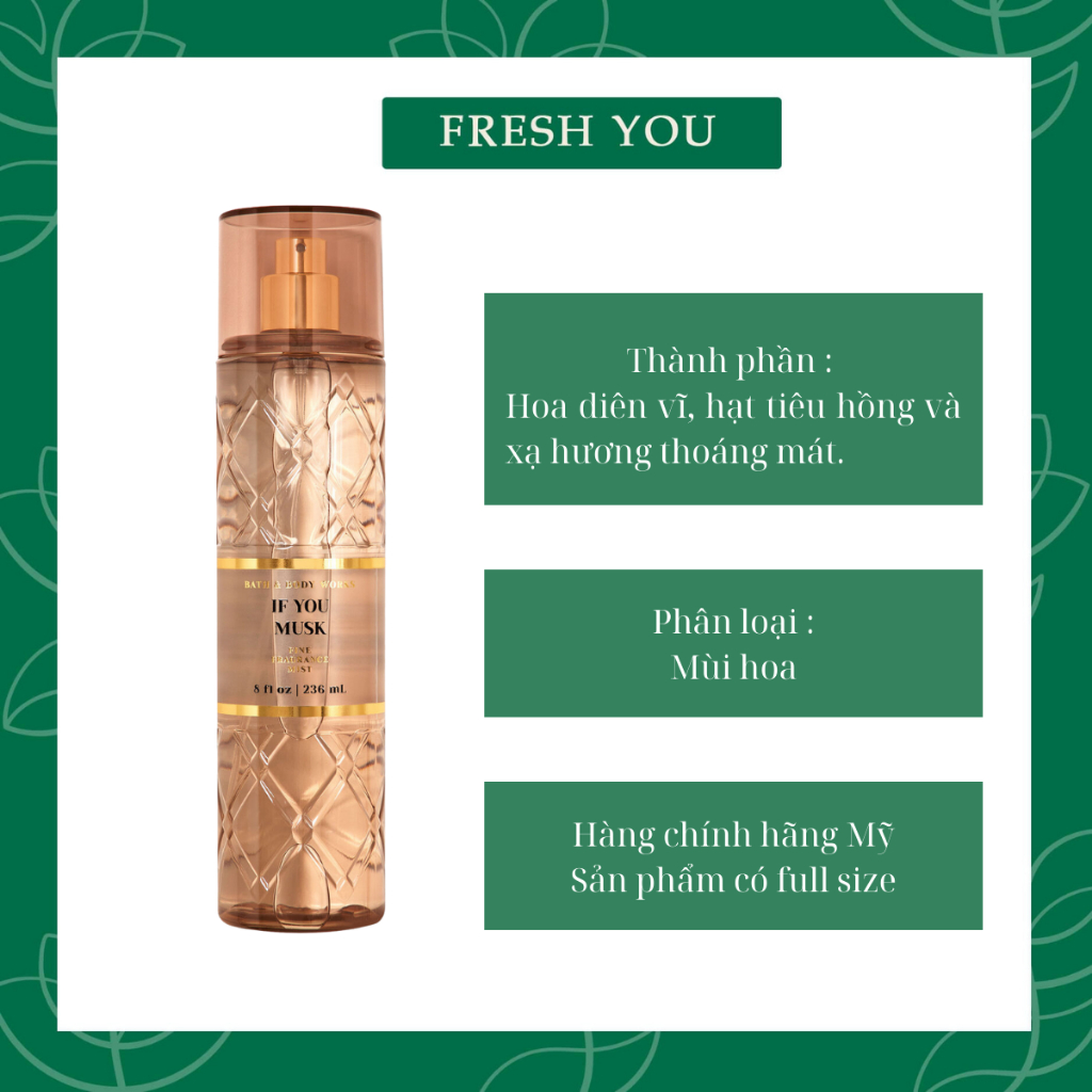 If You Musk - Xịt thơm toàn thân body mist khác Bath & Body Works ...
