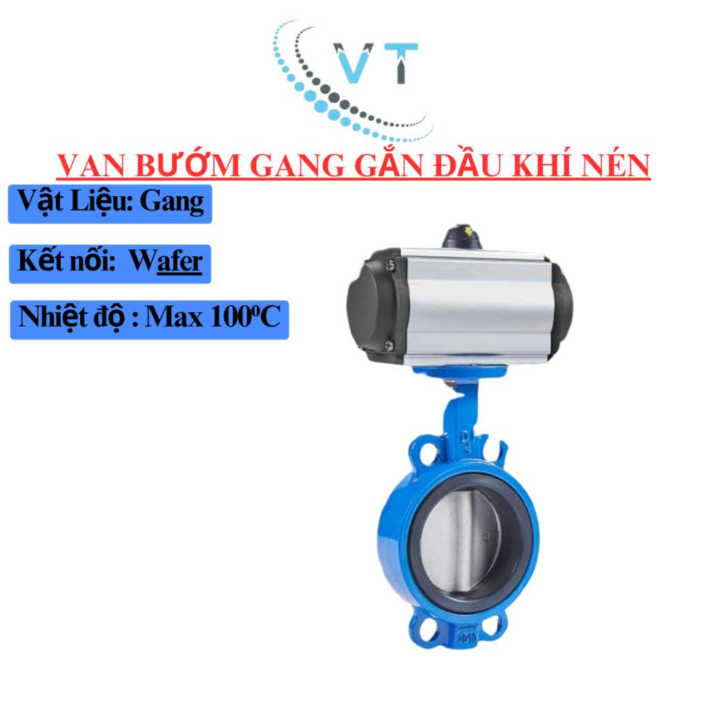 VAN BƯỚM GANG GẮN ĐẦU KHÍ NÉN