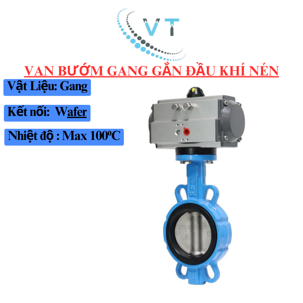 VAN BƯỚM GANG GẮN ĐẦU KHÍ NÉN