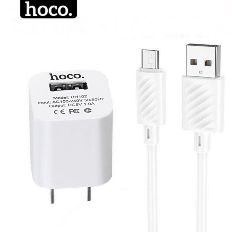 Bộ kết nối củ sạc hoco UH102 với dây sạc USB sang Type-C/Micro