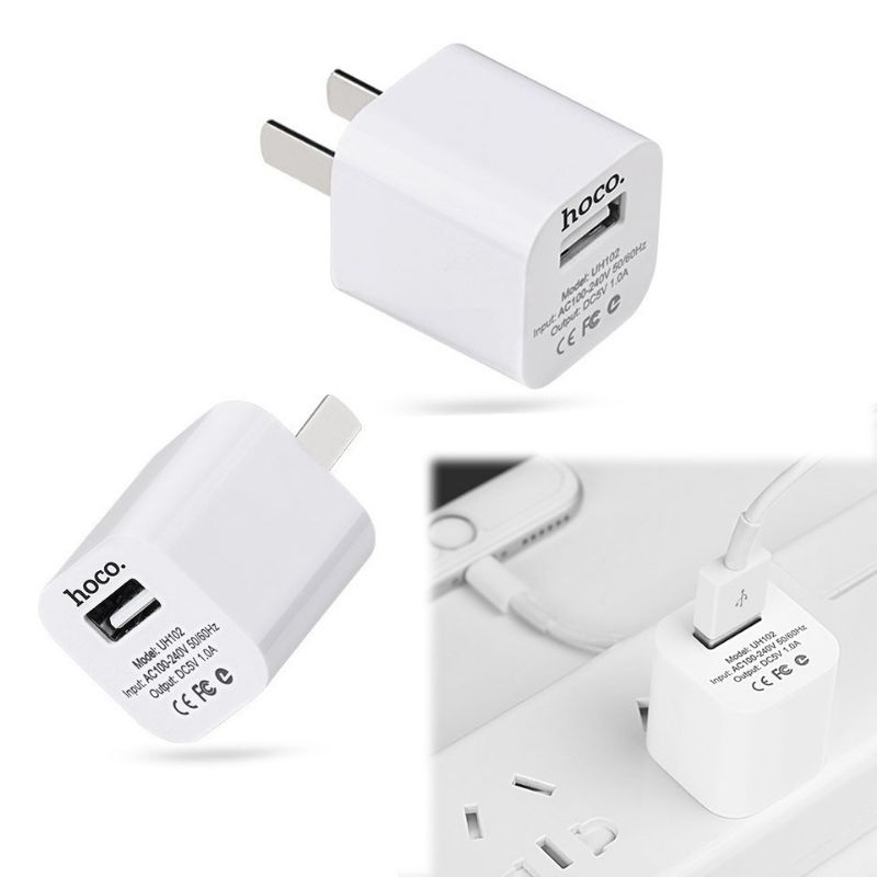 Bộ kết nối củ sạc hoco UH102 với dây sạc USB sang Type-C/Micro