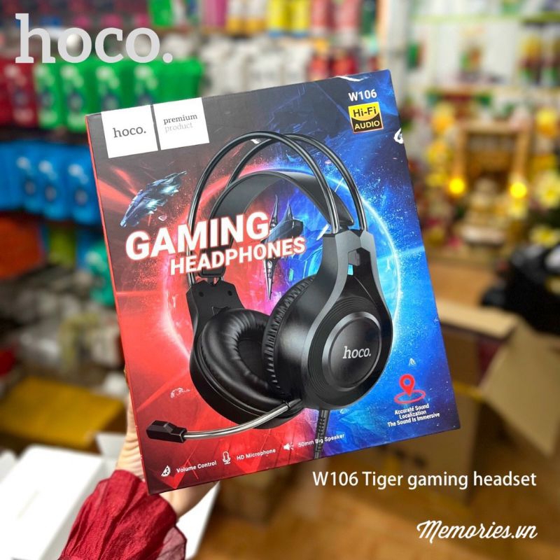 Tai nghe game Hoco W106 có mic đàm thoại âm thanh to rõ .