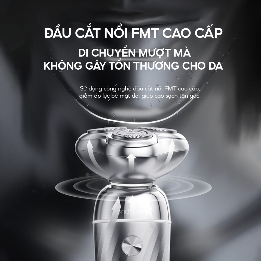 Ảnh Máy cạo râu Enchen X7 đầu cắt 3D chống nước IPX7, lưỡi dao tự mài, pin chờ 90 ngày - BH 6 tháng 3
